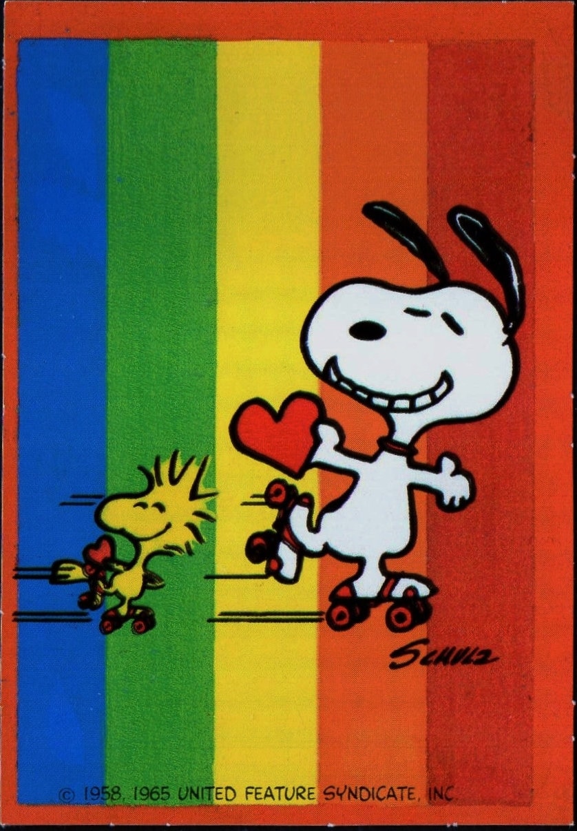 Vintage Peanuts Rainbow Valentine Card Snoopy Woodstock Etsy Israel