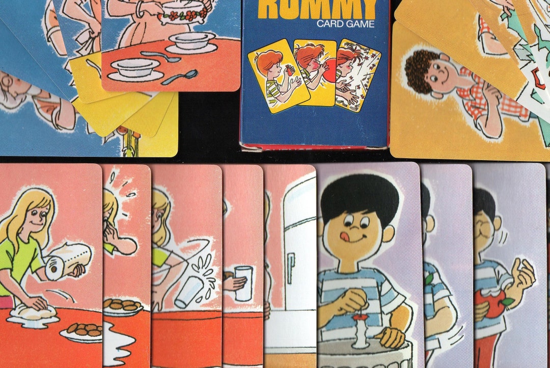 Vintage SEQUENCE RUMMY Card Game COMPLETE Illustrated Scenes Etsy