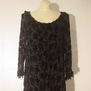 Vintage dress, 1970s dress, mini dress, burnout velvet, beaded dress, little black dress, bejeweled, mini dress, mod dress, medium