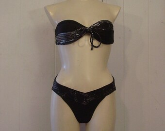 Vintage swimsuit, vintage bikini, vintage swimwear, 1980s bikini, St Jan Marie, 80s bathing suit, vintage clothing, small