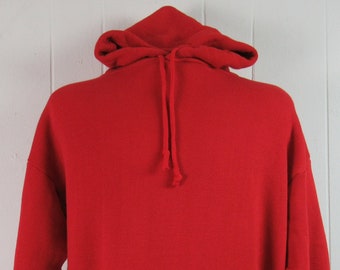 Vintage sweatshirt, 1950s sweatshirt, hooded sweatshirt, vintage hoodie, red sweatshirt, vintage clothing, size medium