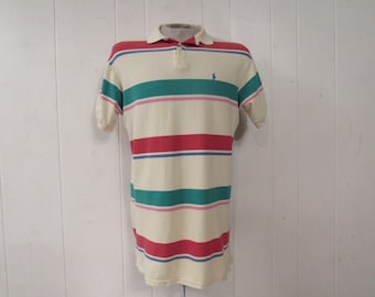 Polo vintage, chemise Ralph Lauren, bande de bloc de couleur, fabriqué aux U.S.A.  Polo Ralph Lauren, vêtements vintage, taille moyenne