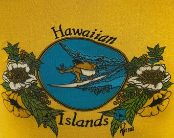 1970-tals surfar-t-shirt, storlek liten, Hawaiiöarna-t-shirt, surfing-t-shirt, Hawaii-semester-t-shirt, Polly Tees-t-shirt, vintagekläder