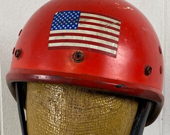 Casco vintage, casco Buco, Buco de los años 60, casco de motocicleta, Buco vintage, casco de los años 60, casco de motocicleta Buco, talla ajustable, casco rojo