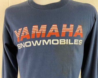 Vintage 1980s shirt, Yamaha SNOWMOBILES shirt, Yamaha shirt, long sleeve t shirt, vintage clothing, size medium