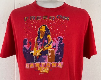 Vintage t-shirt, size XL, Santana t shirt, 1980s t shirt, concert t shirt, Santana Freedom, 87, rock t shirt, band t shirt, vintage clothing