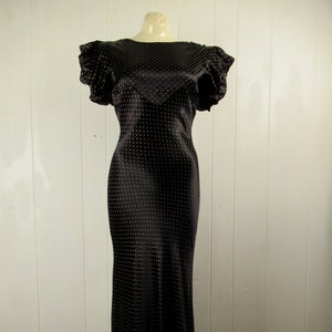 Vintage dress, 1930s dress, Satin gown, bias cut dress, vintage gown, vintage clothing, size small