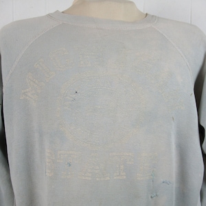 Vintage sweatshirt, Champion sweatshirt, 1950s sweatshirt, painter&#39;s shirt, Michigan State, Champion goal runner, vintage clothing, size XL