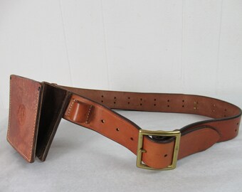 Vintage Abercrombie & Fitch, vintageläder, vintagebälte, jaktbälte, vapenhållare, ammunitionsbälte, vintagekläder, liten, medium, stor