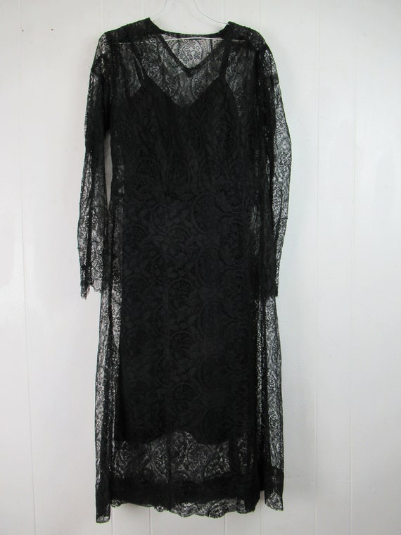 Vintage dress, 1940s dress, lace dress, black lac… - image 7