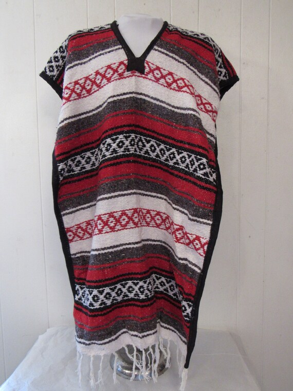 Vintage poncho, Mexican poncho, Mexican blanket p… - image 2