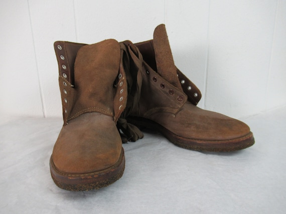 Vintage boots, 1940s boots, U.S.N boots, NXSX, lea