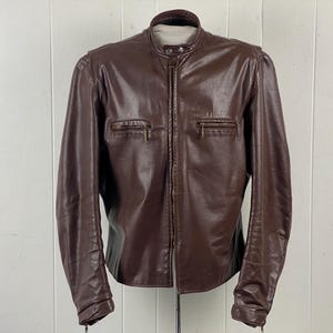 Vintage motorcycle jacket, size 46, brown motorcycle jacket, 1960s motorcycle jacket, Brooks motorcycle jacket, cafe racer, vintage clothing