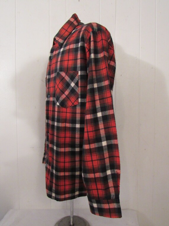 Vintage shirt, 1970s shirt, cotton flannel, plaid… - image 3