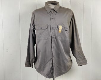 【希少】HERCULES 50s Cotton Shirts 50's Hercules Work Clothing Gray Short Sleeve Work Shirt Size