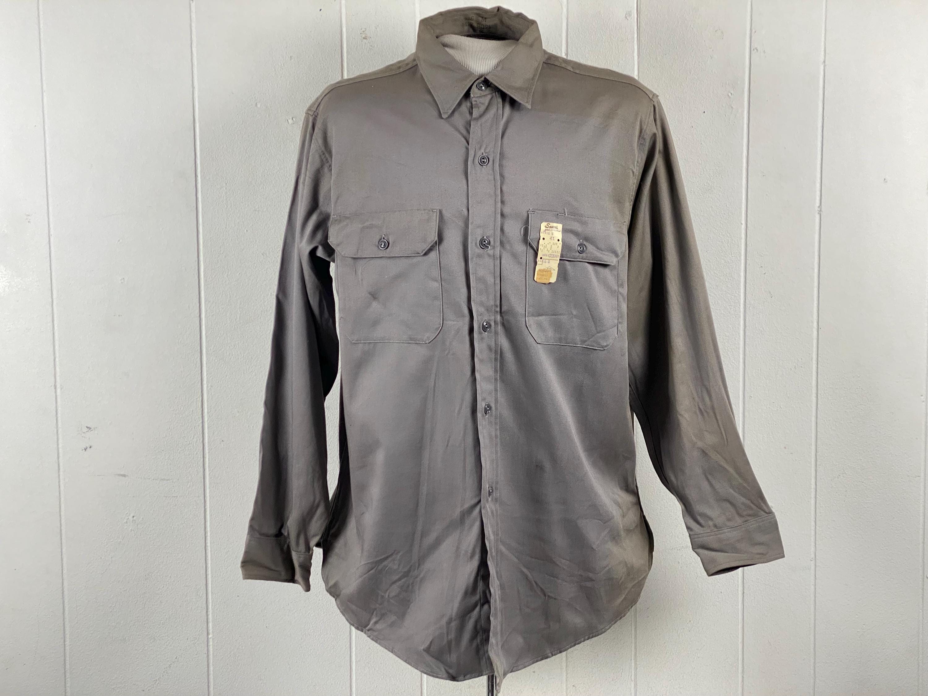 Vintage Shirt, Size Medium, 1950s Hercules Shirt, Vintage Workwear