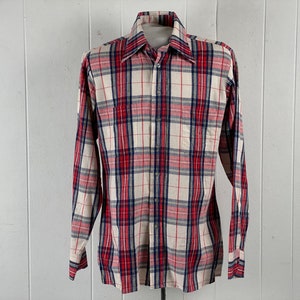 Vintage shirt, size medium, cotton flannel shirt, plaid shirt, Arrow shirt, vintage clothing, NOS