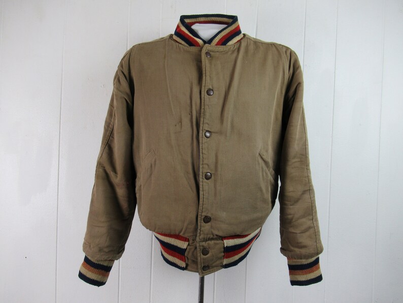 VINTAGE JACKET, 1940s jacket, stadium jacket, basketball jacket, reversible, Gordon Local 12, vintage clothing, size medium image 6
