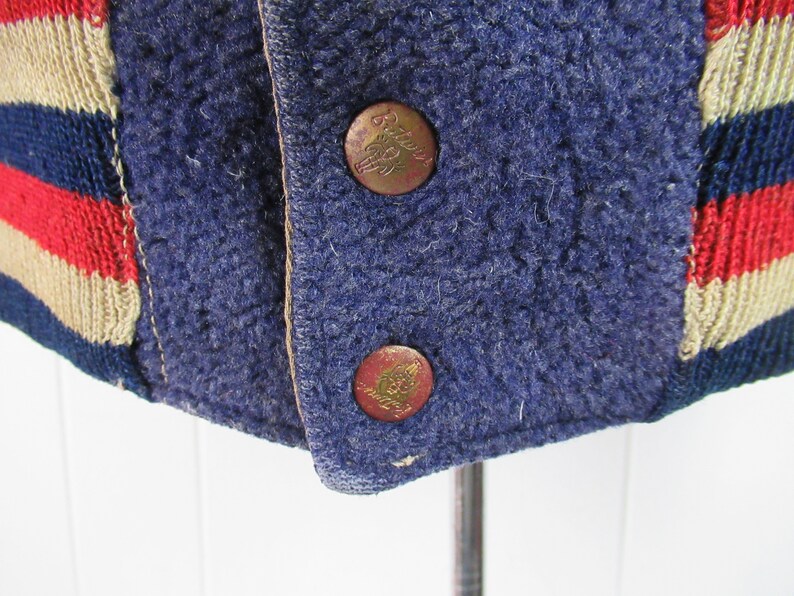 VINTAGE JACKET, 1940s jacket, stadium jacket, basketball jacket, reversible, Gordon Local 12, vintage clothing, size medium image 3
