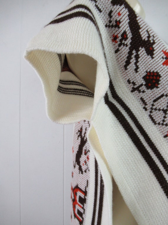 Vintage vest, 11970s top, knit poncho, hippy vest… - image 4