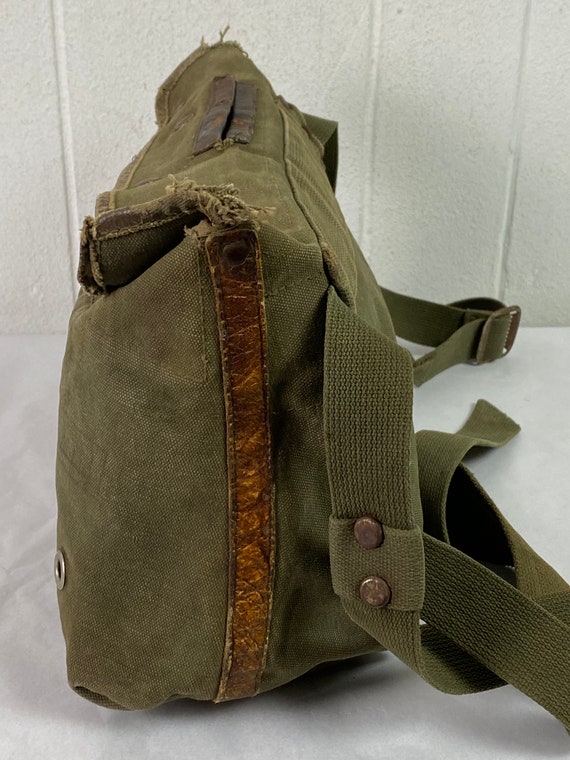 Vintage bag, 1940s bag, shoulder bag, fishing bag… - image 6