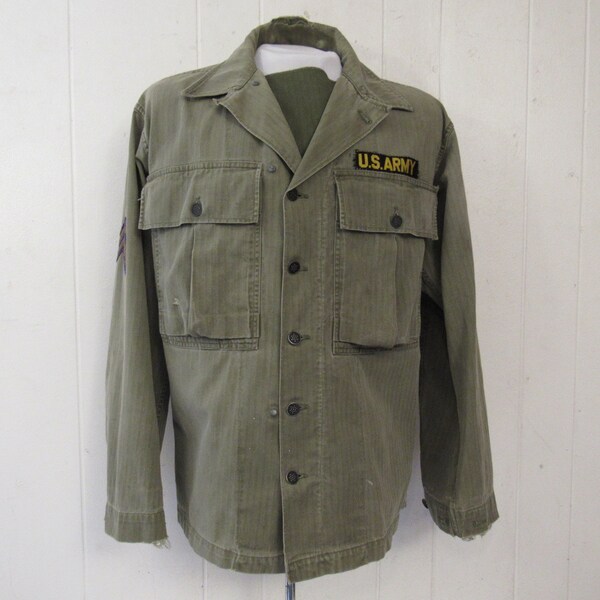 Vintage jacket, military jacket, 1950s jacket, Army jacket, HBT jacket, vintage clothing, size medium