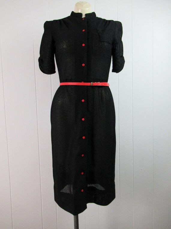 Vintage dress, 1970s dress, black and red dress, … - image 2