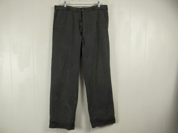 Vintage pants, 1930s pants, cotton work pants, vin