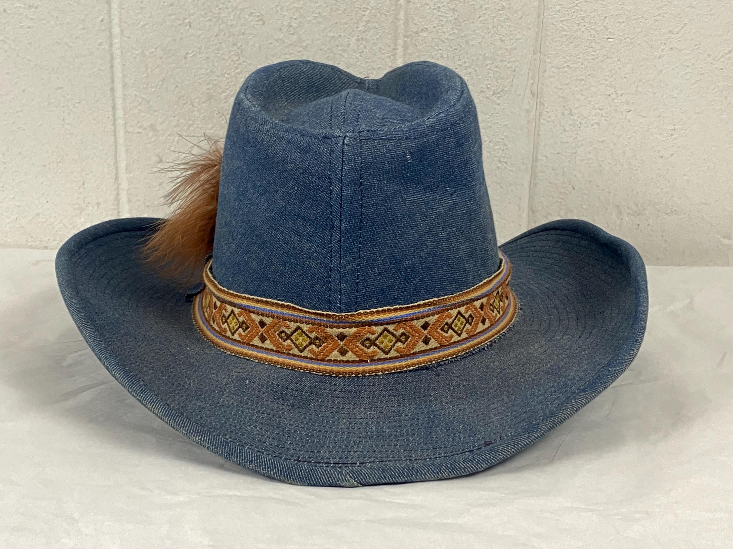 Levi's Cowboy Hat, Size 7 1/4, Vintage Levi's Hat, Denim Cowboy