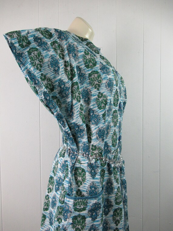 Vintage dress, 1950s dress, cotton dress, blue dr… - image 5