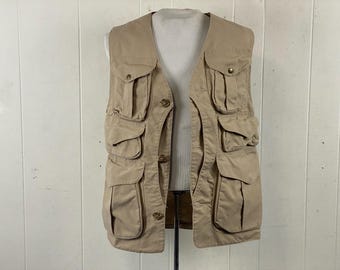 Half moon vest, size small, Filson vest, 1980s vest, hunting vest, vintage fishing vest, pocket vest, C. C. Filson, vintage clothing