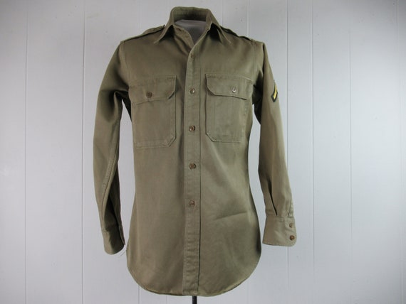 Vintage shirt, military shirt, 1940s shirt, Army … - image 1