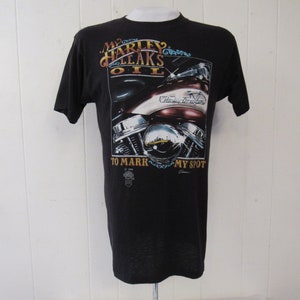 Vintage t shirt, motorcycle t shirt, 3D Emblem t shirt, Harley, Harley t shirt, 1980s t shirt, vintage clothing, large