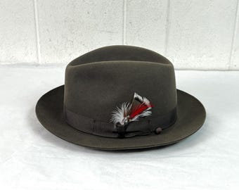 帽子 40s VINTAGE Borsalino 7 1/2 60cm Vintage Borsalino Italy Hat Fedora Wool Brown San Remo 7 5/8