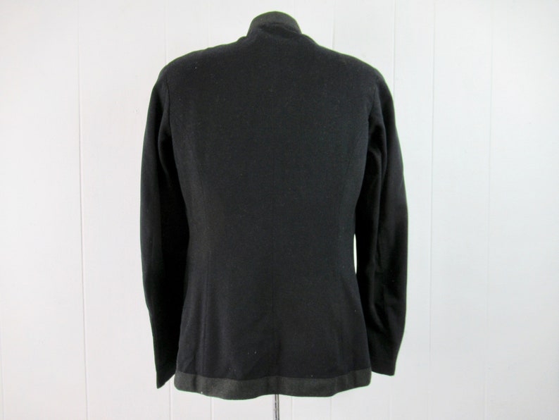 Vintage jacket, 1910s jacket, military jacket, black jacket, Edwardian jacket, vintage clothing, size medium image 5