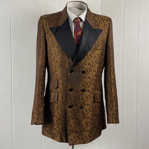 Vintage tuxedo jacket, size 40 L, gold jacket, vintage tux, 1970s jacket, tuxedo jacket, gold lame jacket, Mod jacket, vintage clothing