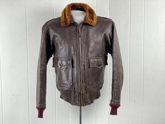 1940s G-1 Jacket, Size 38, Buaer U. S. Navy Flight Jacket, G 1940s G-1 Jacket, Size 38, Buaer U. S. Navy Flight Jacket, G