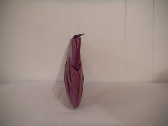 Vintage purse, vintage clutch, purple leather pur… - image 3