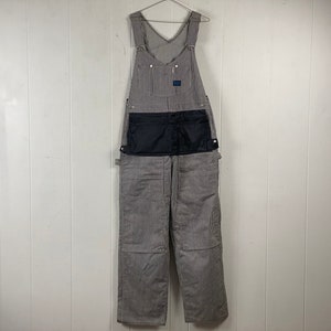 70's Sears Overalls With Tool Pouch, Hickory Striped