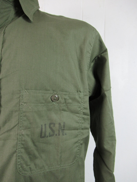 Vintage shirt, 1940s shirt, U.S.N. shirt, cotton s