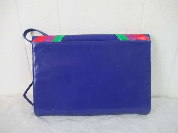 Vintage purse, 1980s purse, rainbow purse, Nina p… - image 4