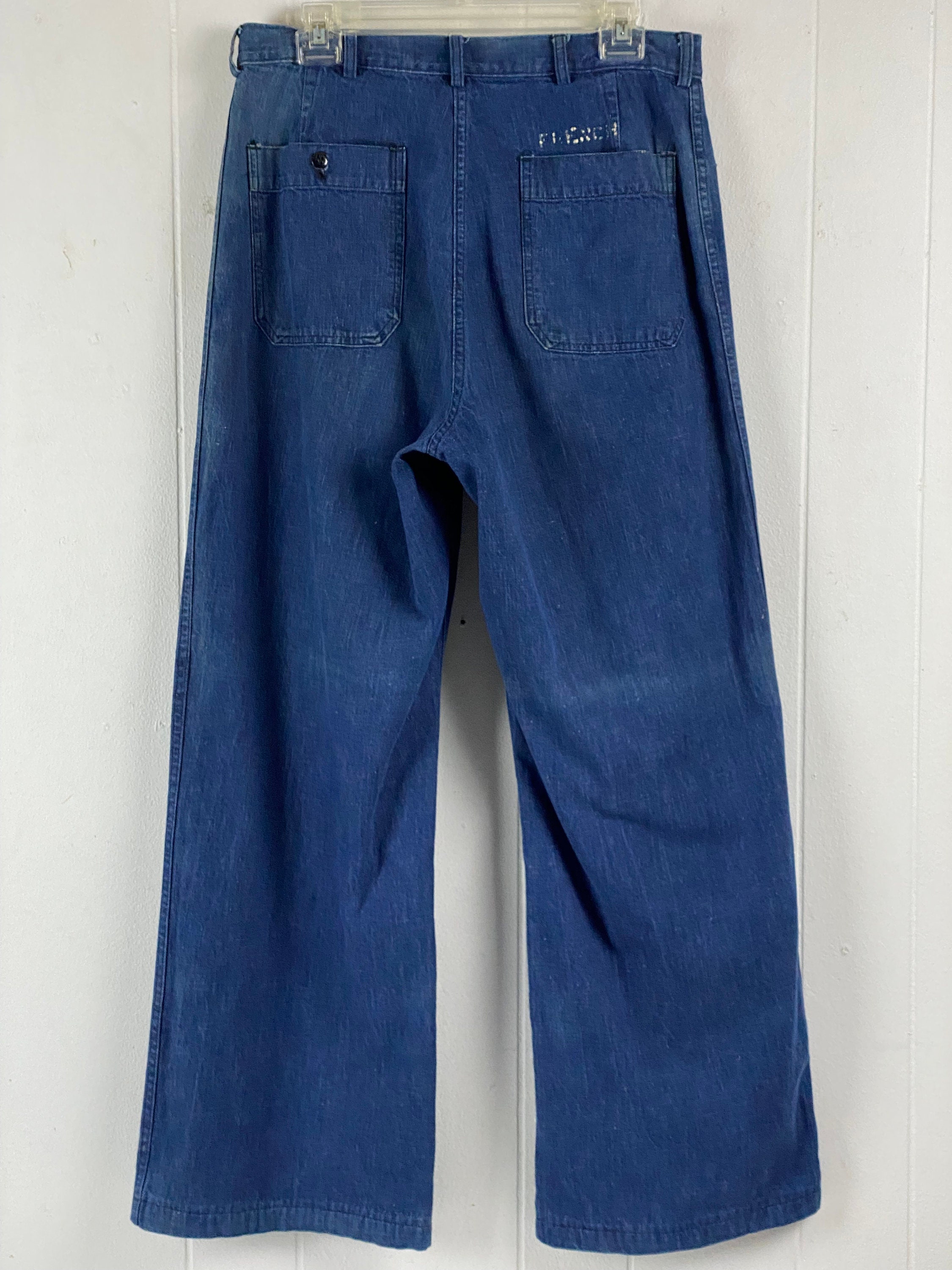 Vintage Denim Pants, U.S. Navy Pants, 1950s Denim Jeans, Denim Sailor's Pants, High Waisted Pants, Button Fly, Vintage Clothing, 32 X 30 - Etsy Vintage Denim Pants, U.S. Navy Pants, 1950s Denim Jeans, Denim Sailor's Pants, High Waisted Pants, Button Fly, Vintage Clothing, 32 X 30 - Etsy