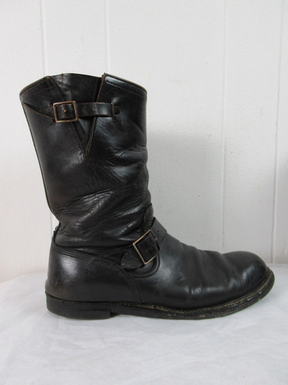 Vintage Boots 1950s Engineer Boots Motorcycle Boots Black - Etsy