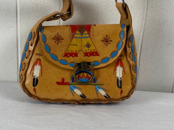 Vintage purse, hippie purse, 1970s purse, Indian … - image 1