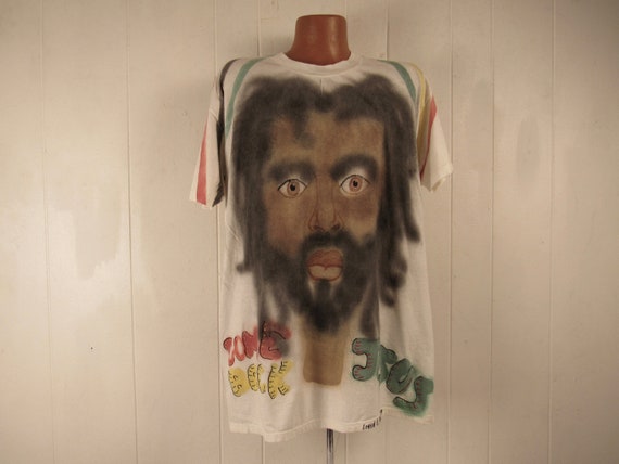 Vintage t shirt, outsider art t shirt, Jesus t sh… - image 1