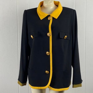 Vintage Gianni Versace jacket, size large, GV Versiatile, vintage jacket, 1980s jacket, black and yellow jacket, vintage clothing