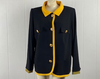 Vintage Gianni Versace jacket, size large, GV Versiatile, vintage jacket, 1980s jacket, black and yellow jacket, vintage clothing