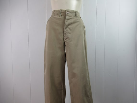 Vintage pants, 1950s, high waisted pants, khaki co