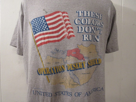 Vintage t shirt, 1990s t shirt, Desert Shield t s… - image 2