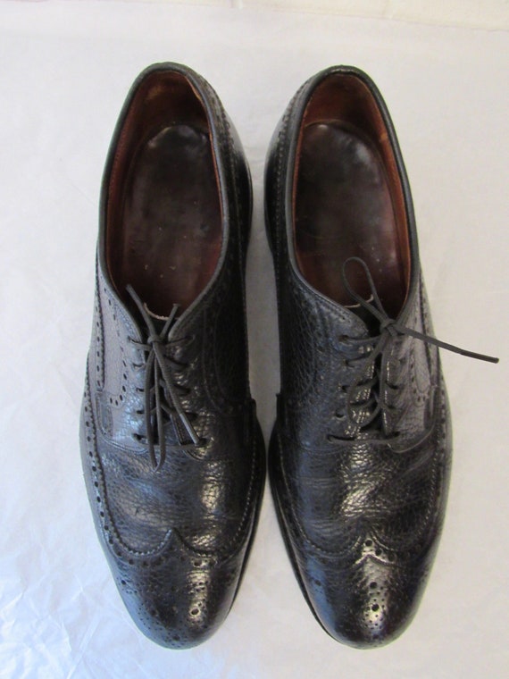 Vintage shoes, black wingtip shoes, 1950s shoes, … - image 4